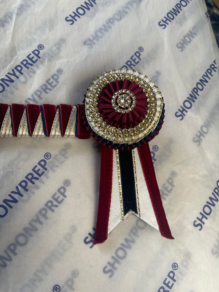 14” Burgundy & Navy Browband