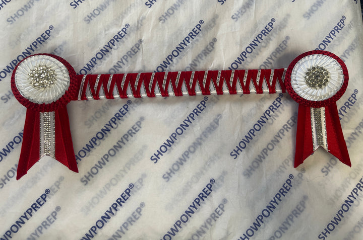 14” Red & White Browband