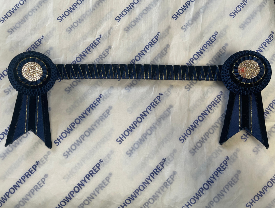 14" Navy & Gold Browband