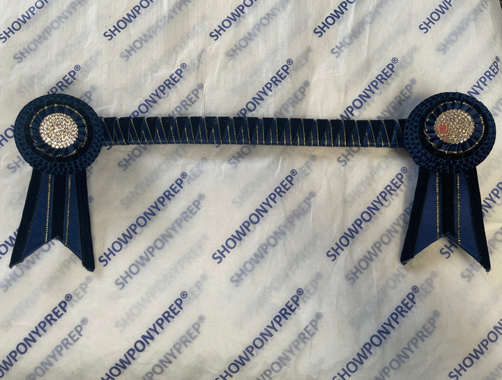 14" Navy & Gold Browband