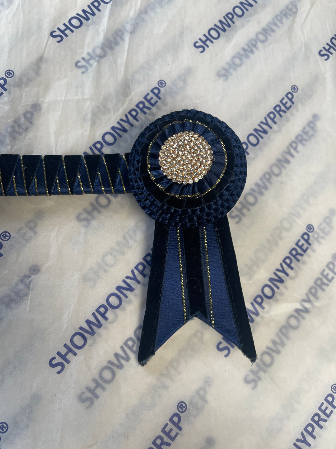 14" Navy & Gold Browband