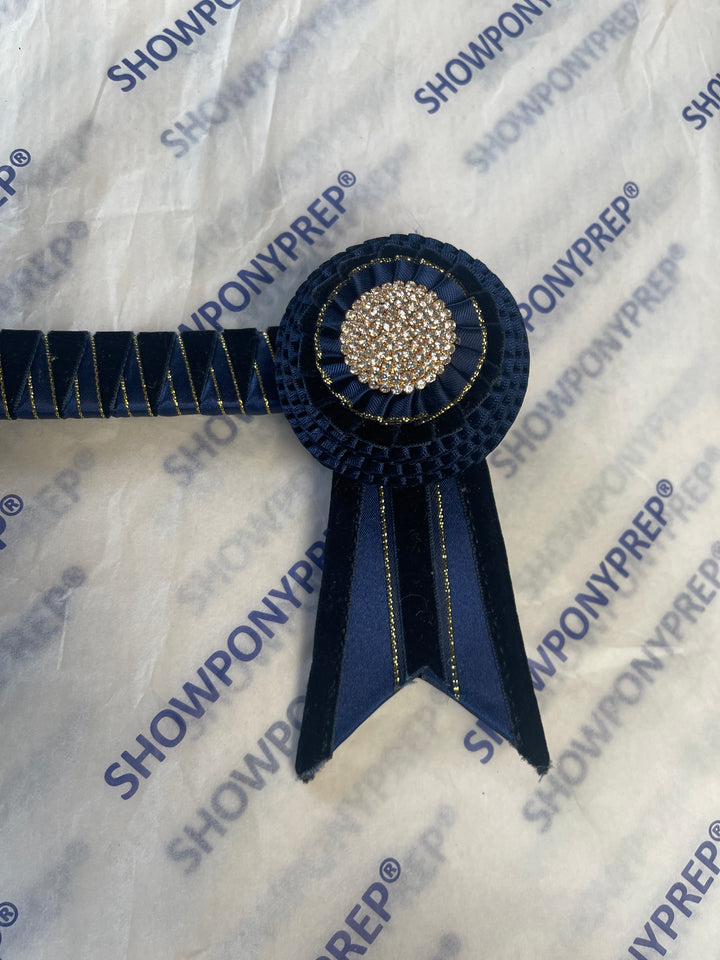 14" Navy & Gold Browband
