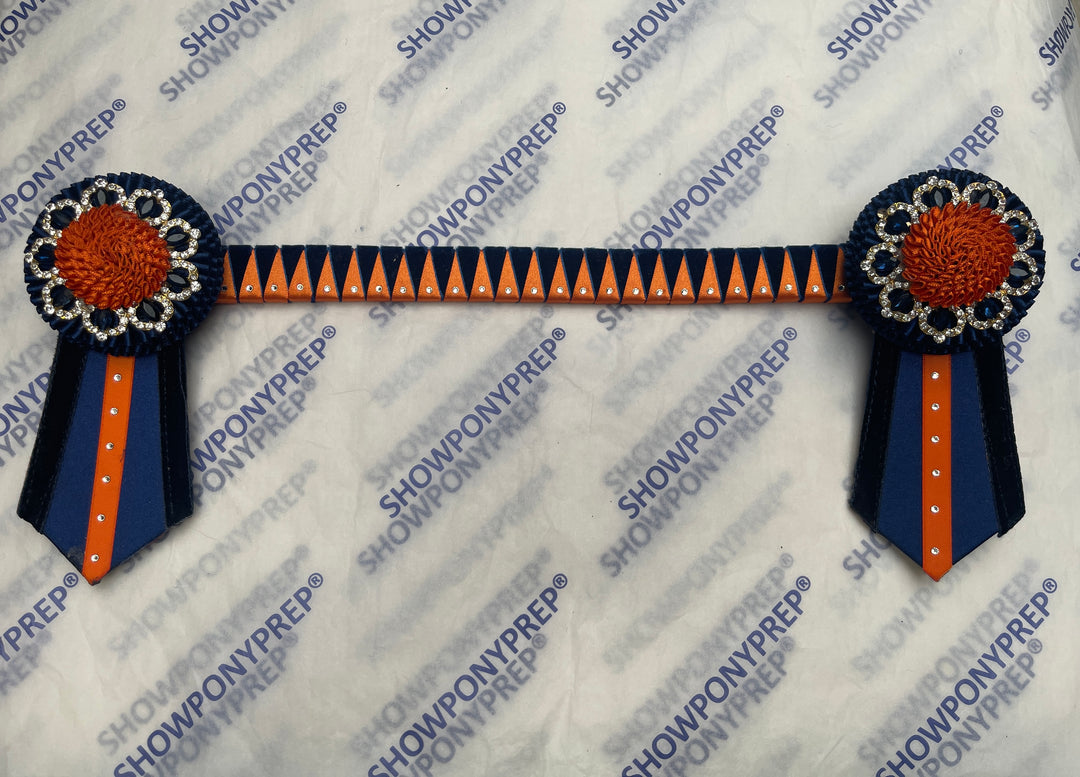 14.5” Navy & Orange Browband