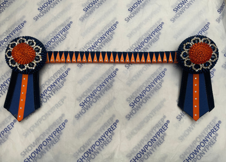 14.5” Navy & Orange Browband