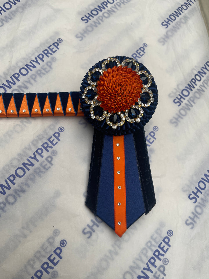 14.5” Navy & Orange Browband