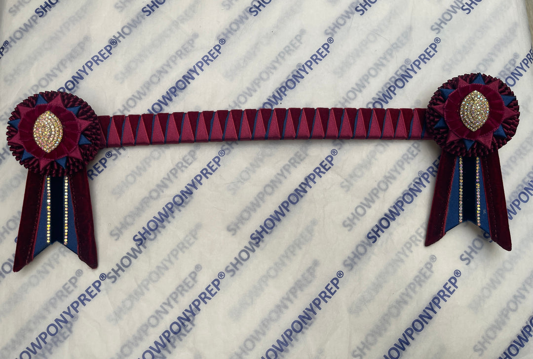 14.5” Burgundy & Navy Browband