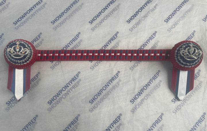 16" Red, Navy & White Browband
