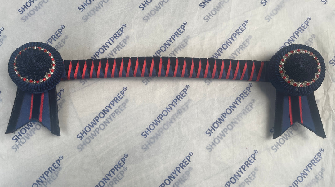 16" Red & Navy Browband