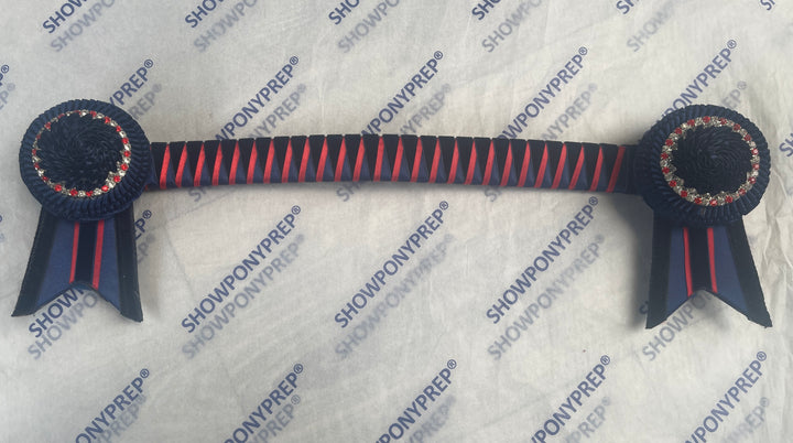 16" Red & Navy Browband