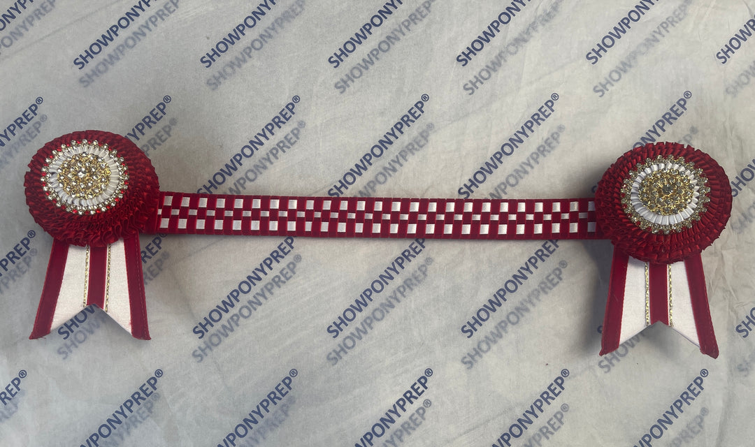 16.5” Red & White Checkerboard Browband