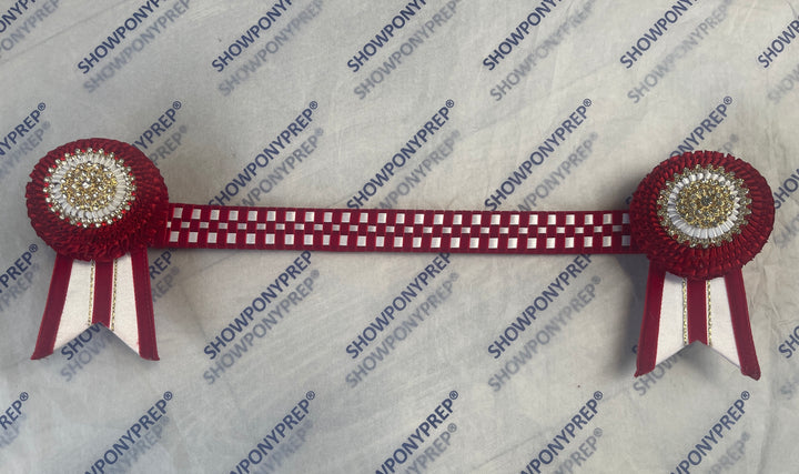 16.5” Red & White Checkerboard Browband