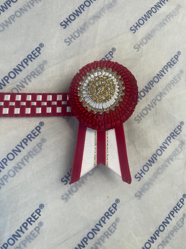 16.5” Red & White Checkerboard Browband