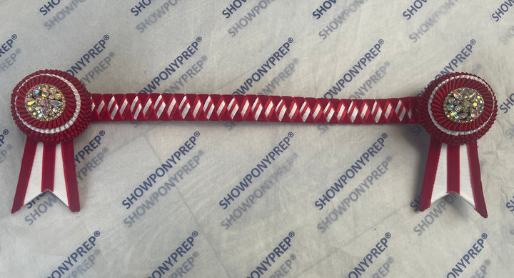 16.5” Red & White Stripe Browband