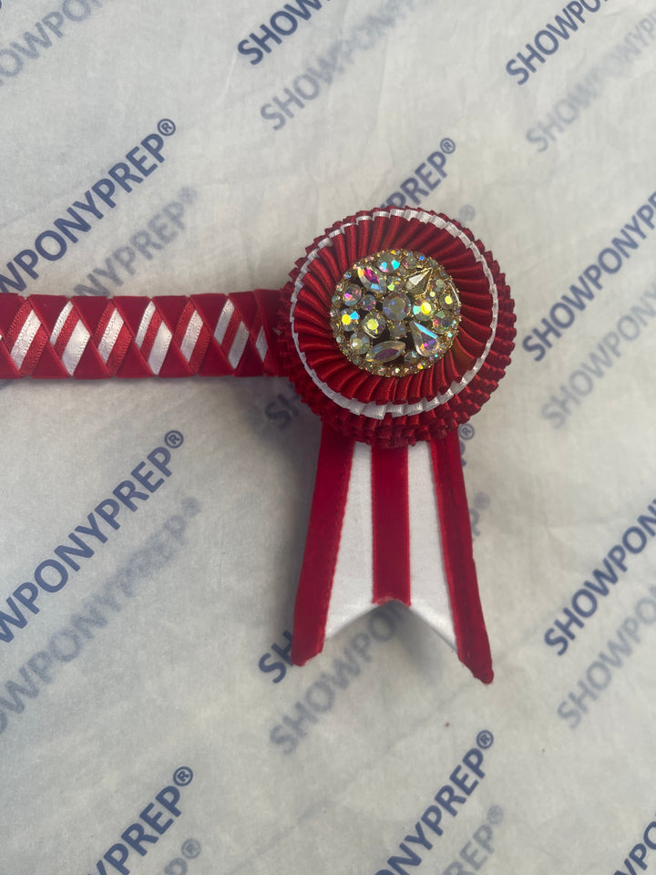 16.5” Red & White Stripe Browband