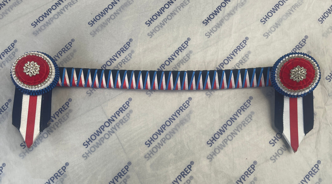 16.5” Blue & Red Browband