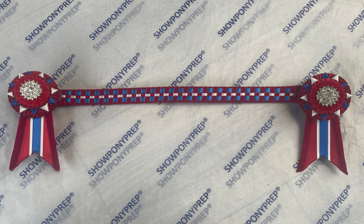 16.5” Red & Blue Checkerboard Browband