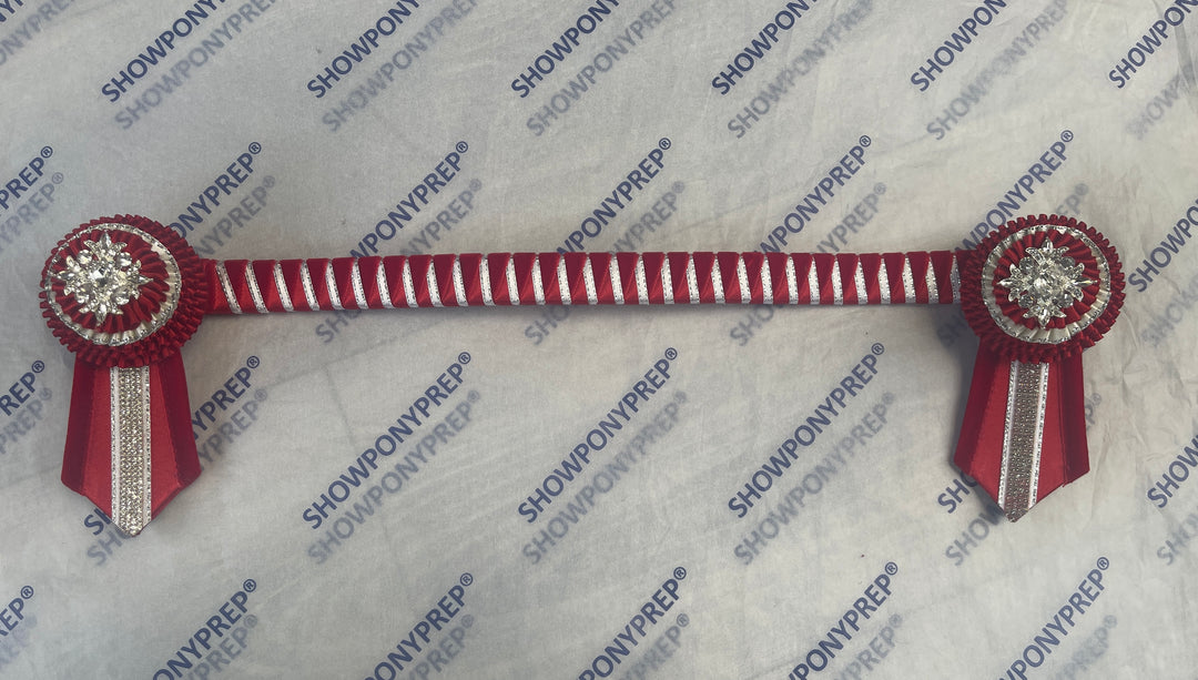 16.5” Red & Silver Browband