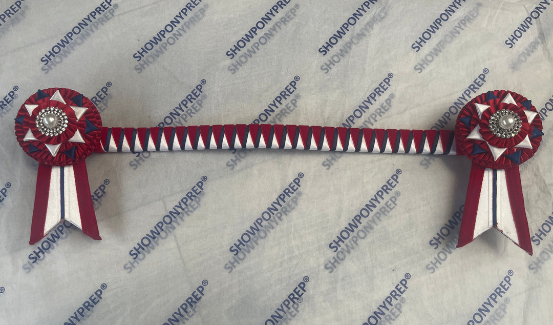 16.5” Red, White & Blue Browband with Pearl