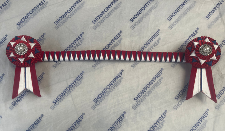 16.5” Red, White & Blue Browband with Pearl