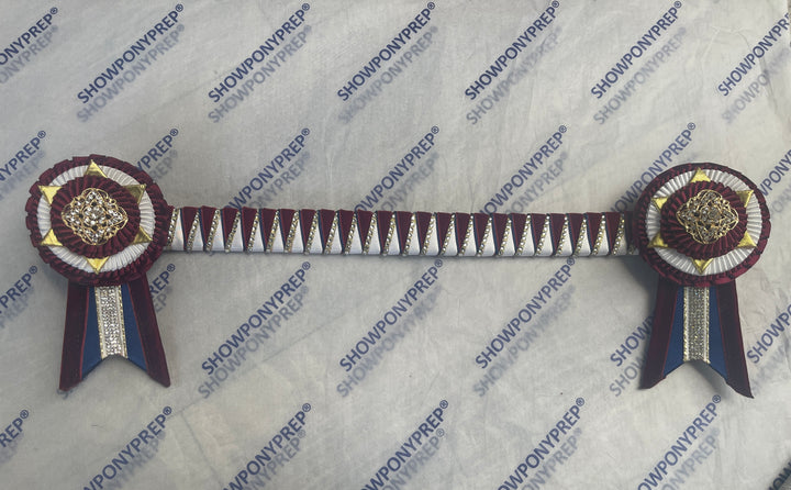 17" Burgundy & Gold Browband
