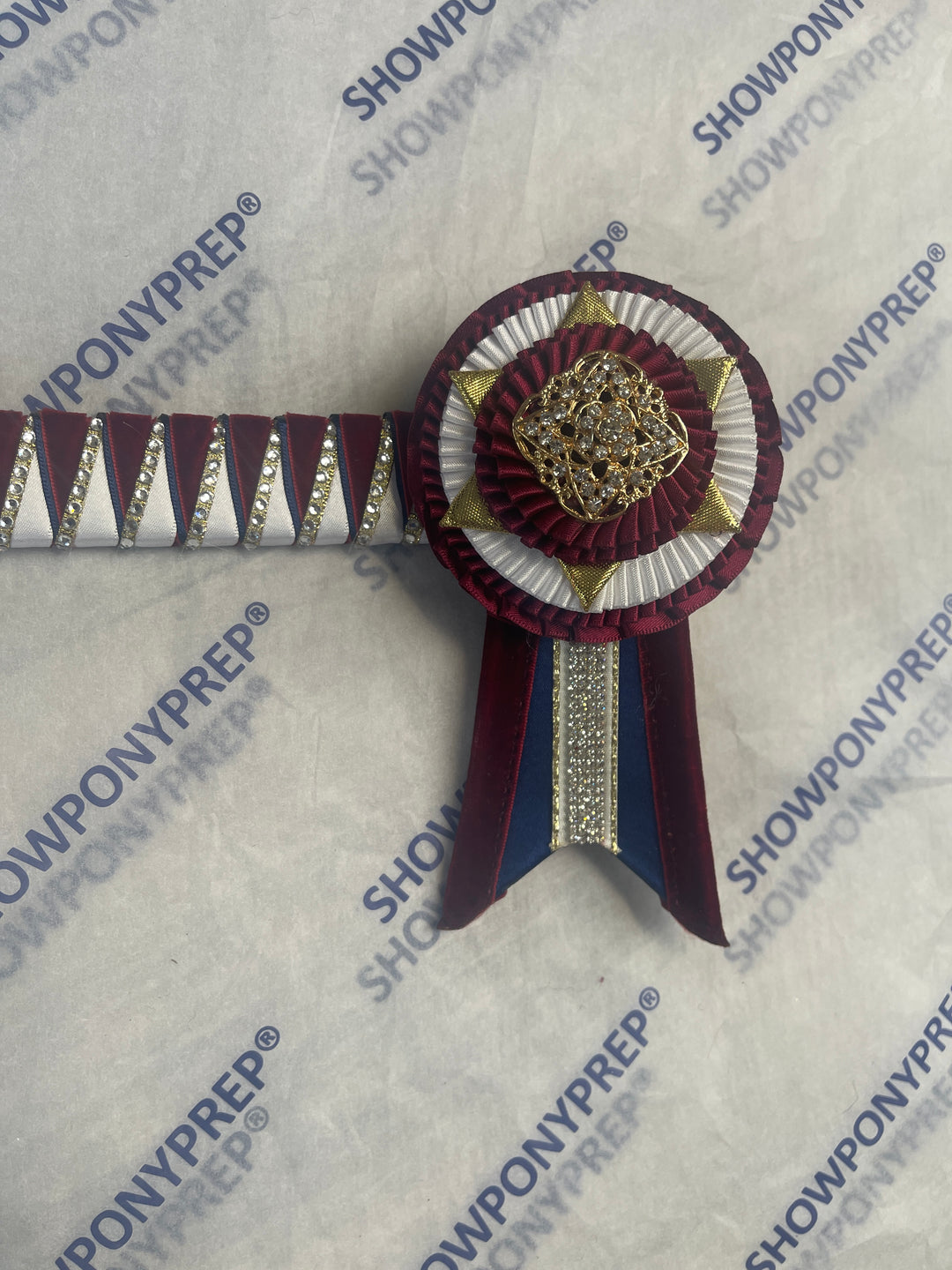 17" Burgundy & Gold Browband