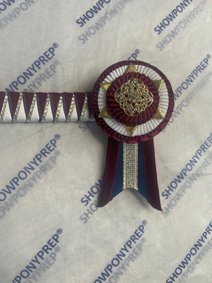17" Burgundy & Gold Browband
