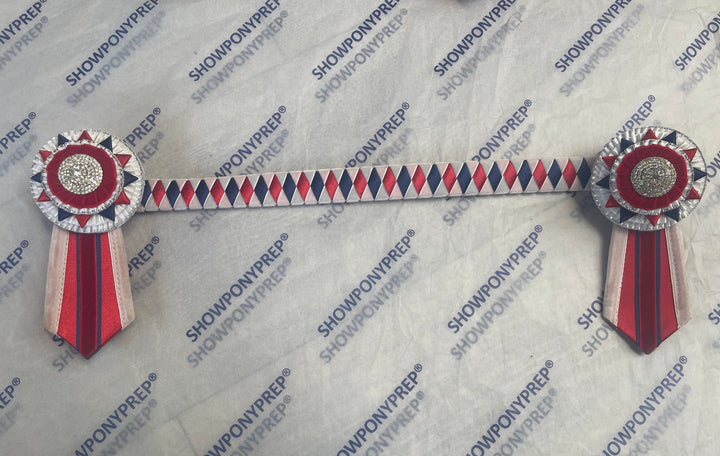 17" Red, White and Blue Diamond Browband