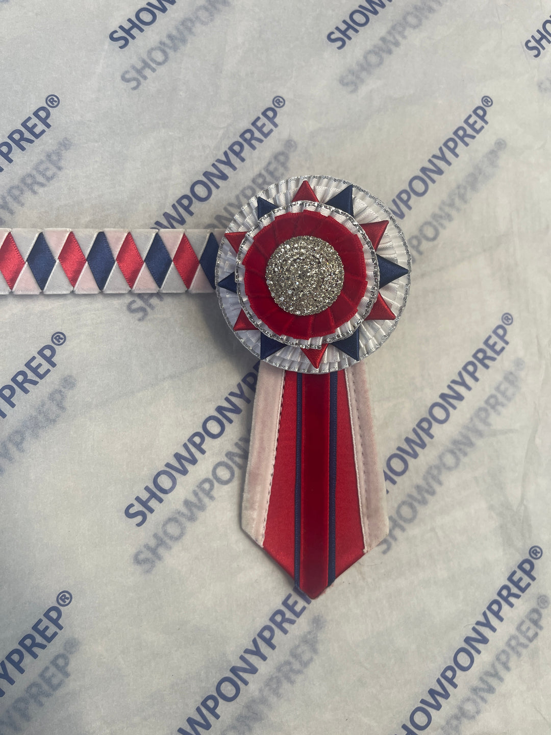 17" Red, White and Blue Diamond Browband