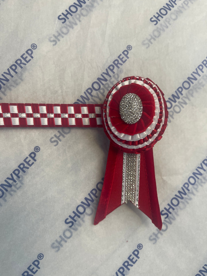17.5" Red & White Checkerboard Browband