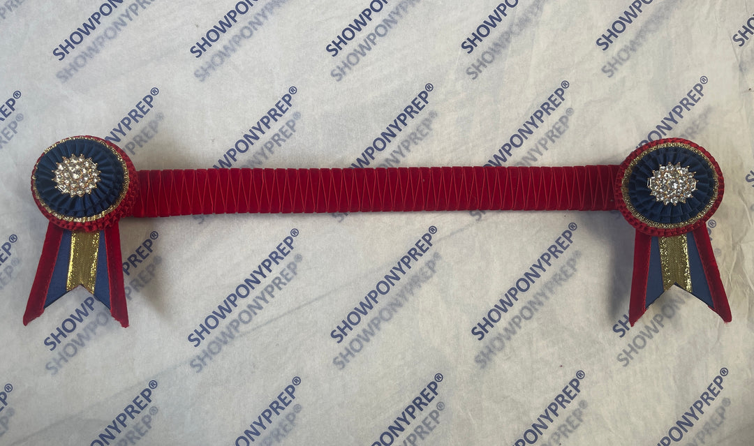 15.5" Red, Blue & Gold Browband