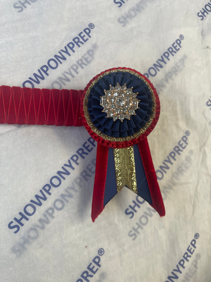 15.5" Red, Blue & Gold Browband