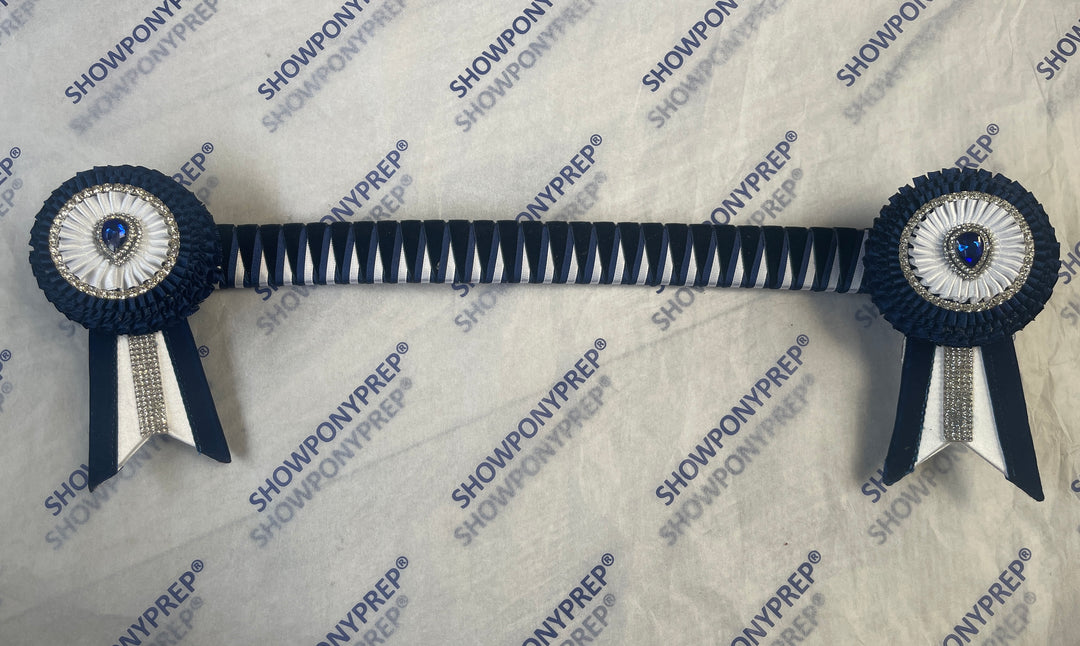 15.5" Royal Blue & White Browband