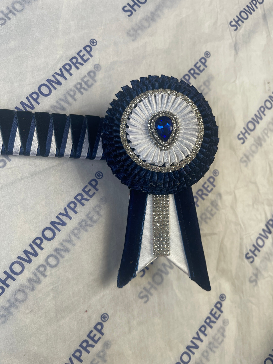 15.5" Royal Blue & White Browband