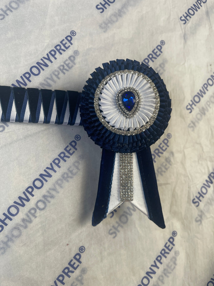 15.5" Royal Blue & White Browband
