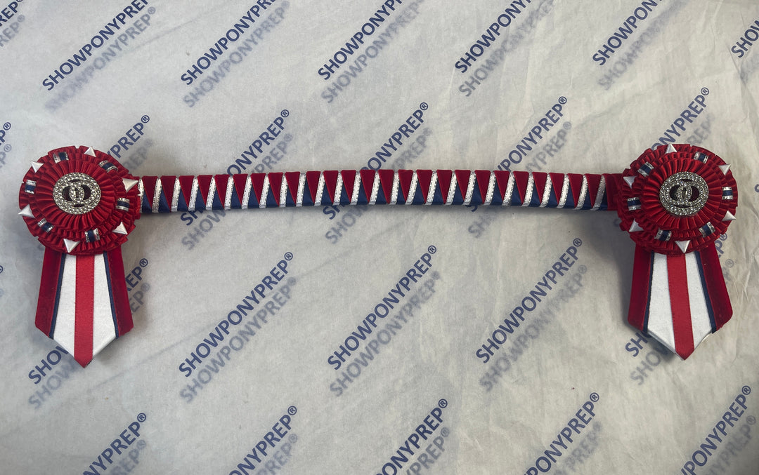 15.5" Red, Blue & White Browband