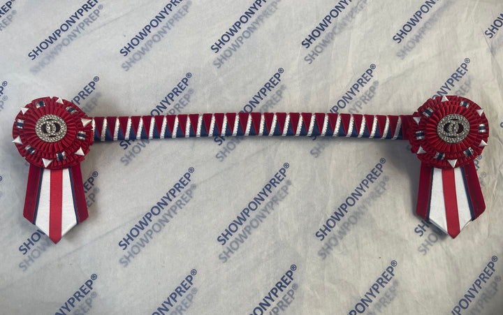 15.5" Red, Blue & White Browband