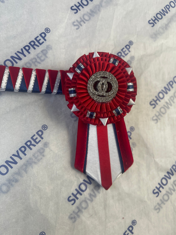 15.5" Red, Blue & White Browband