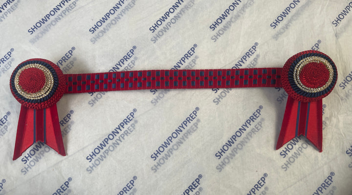 15.5" Red, Navy & Gold Browband