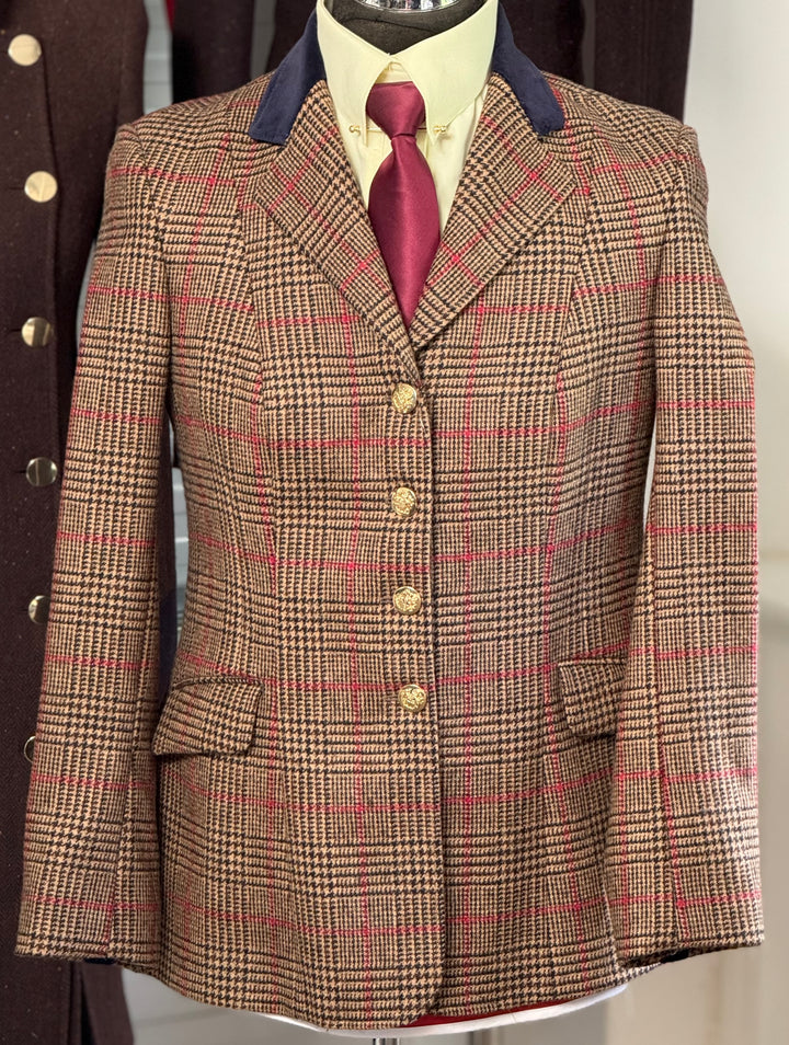 IN STOCK: UNIQUE BROWN TWEED PRINCESS CUT JACKET