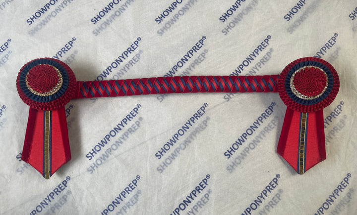 15.5" Red, Navy & Gold Browband
