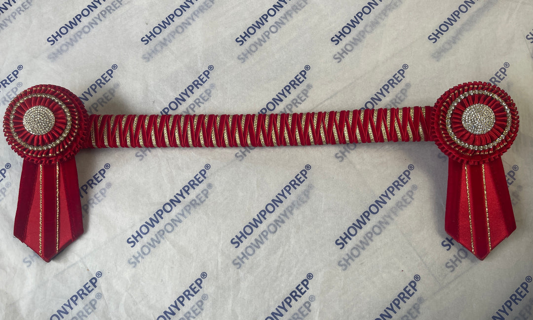 15.5" Red & Gold Browband