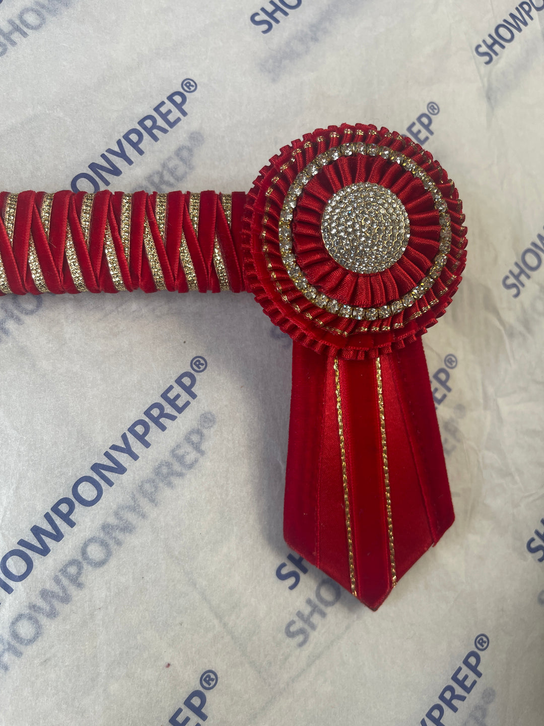 15.5" Red & Gold Browband