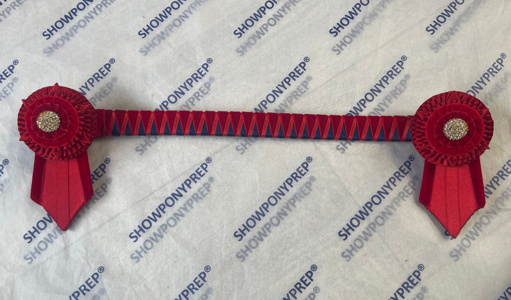 15.5" Red, Navy & Gold Browband