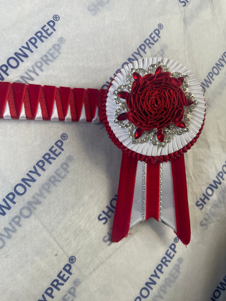 17.5" Red & White Browband