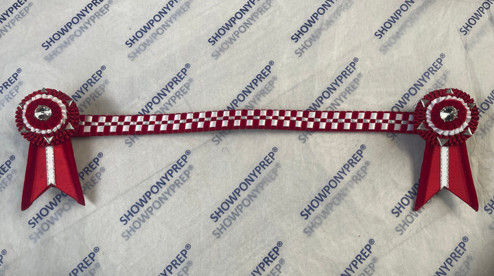 17.5" Red & White Checkerboard Browband