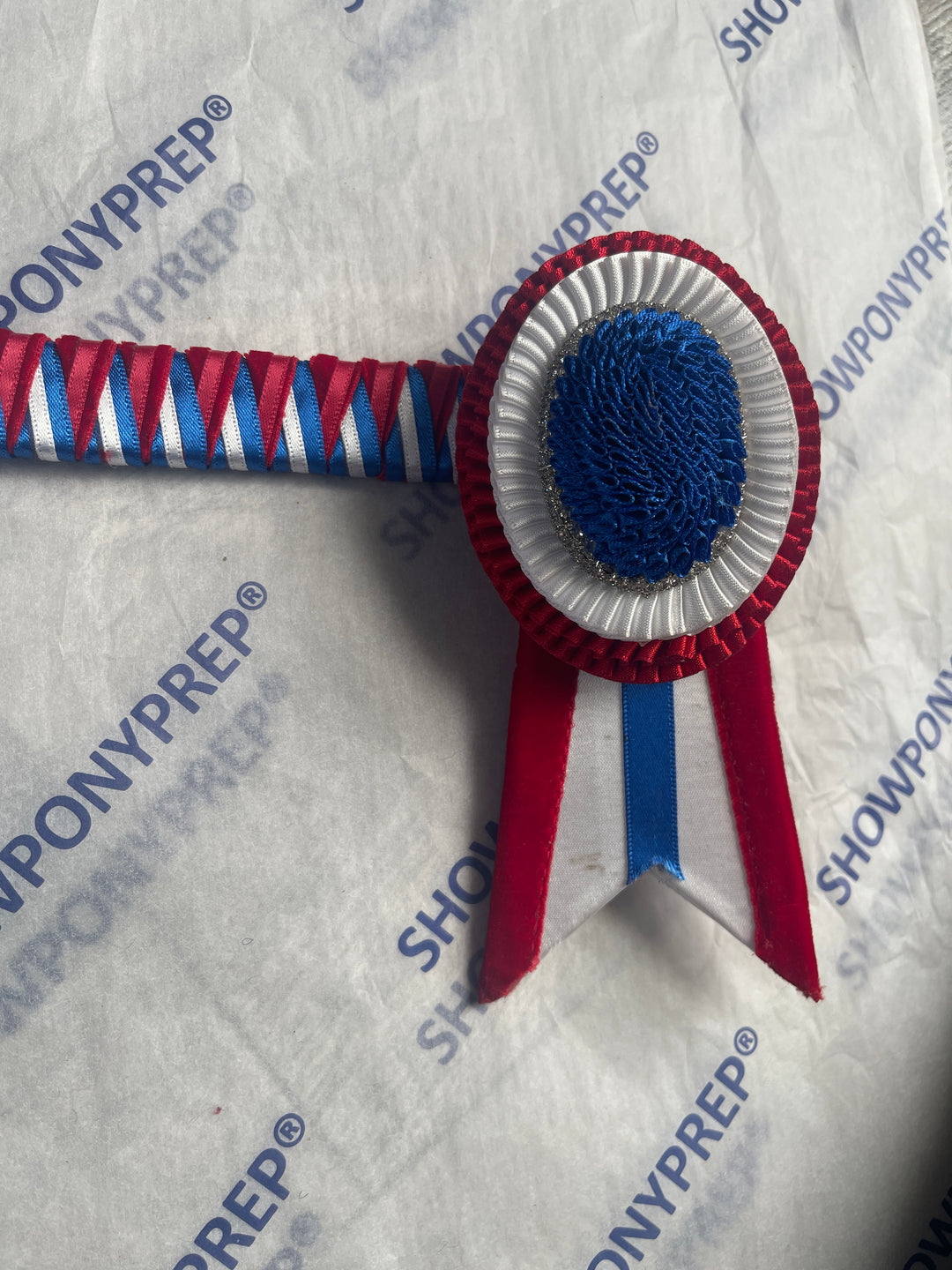 17.5" Red, Blue & White Browband