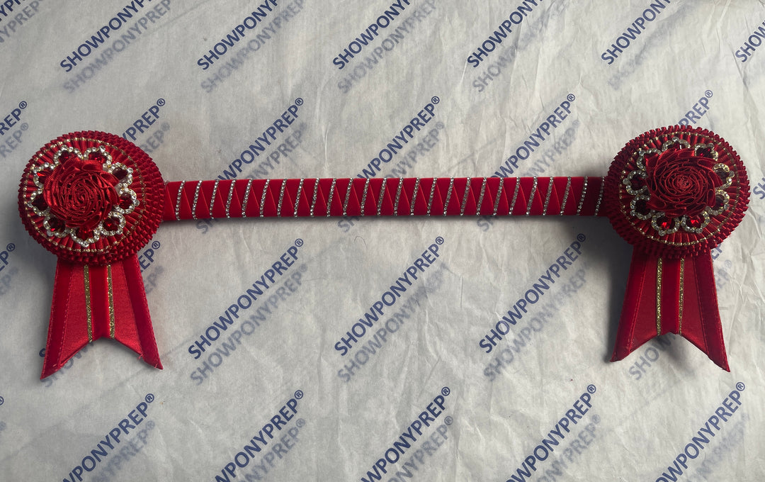 17" Red Diamonte Browband