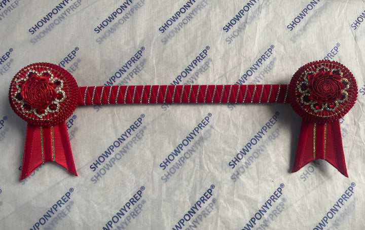 17" Red Diamonte Browband