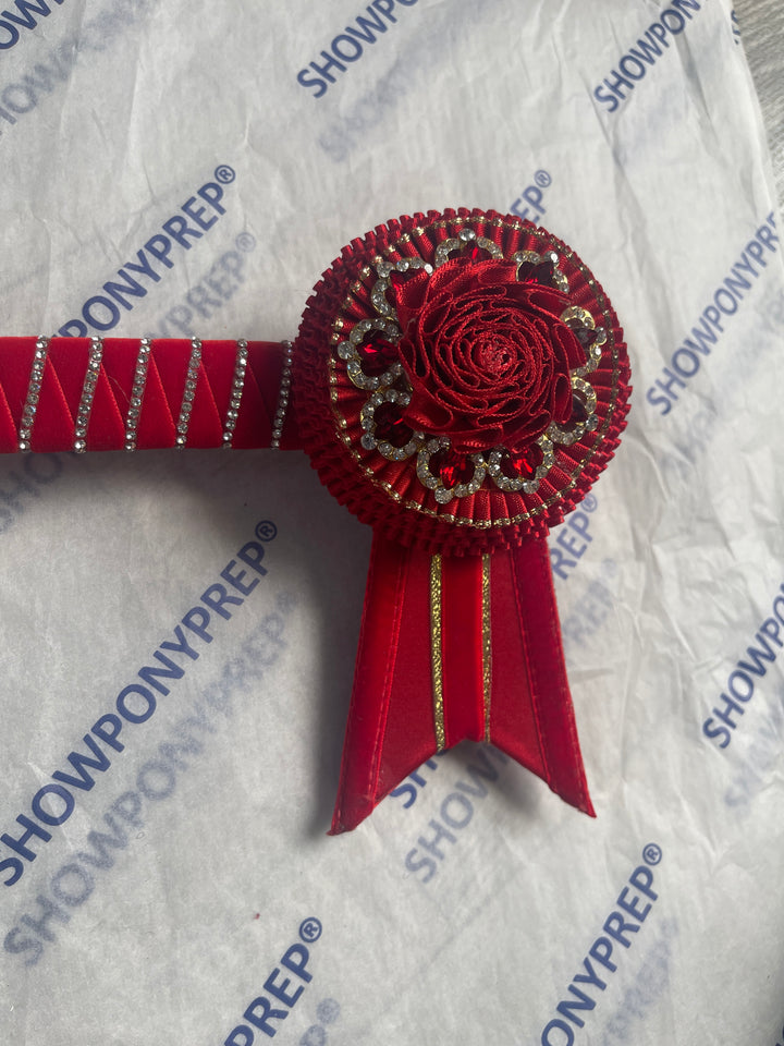 17" Red Diamonte Browband