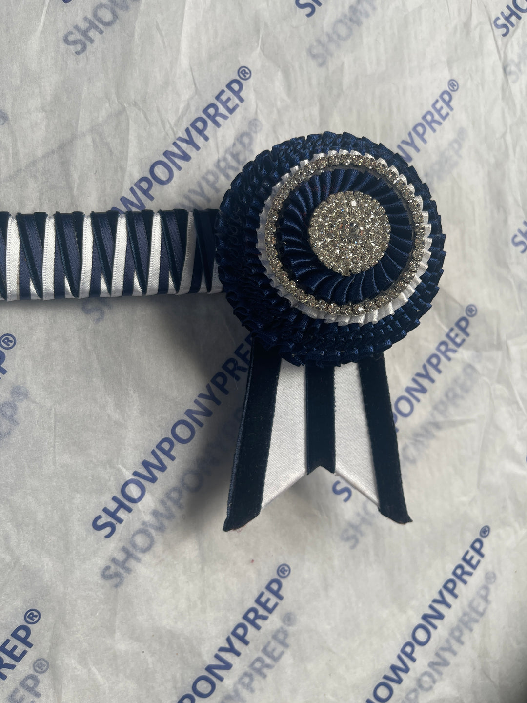 17" Navy & White Browband